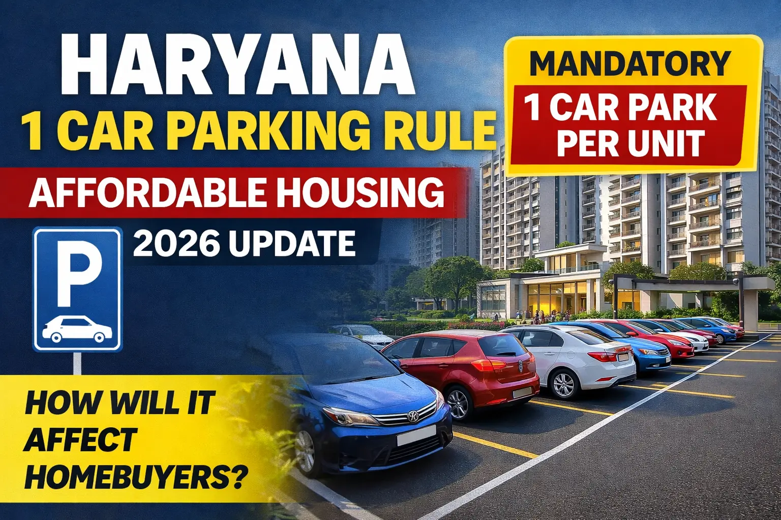 1 Car Parking Rule Haryana: Affordable Housing Policy 2026