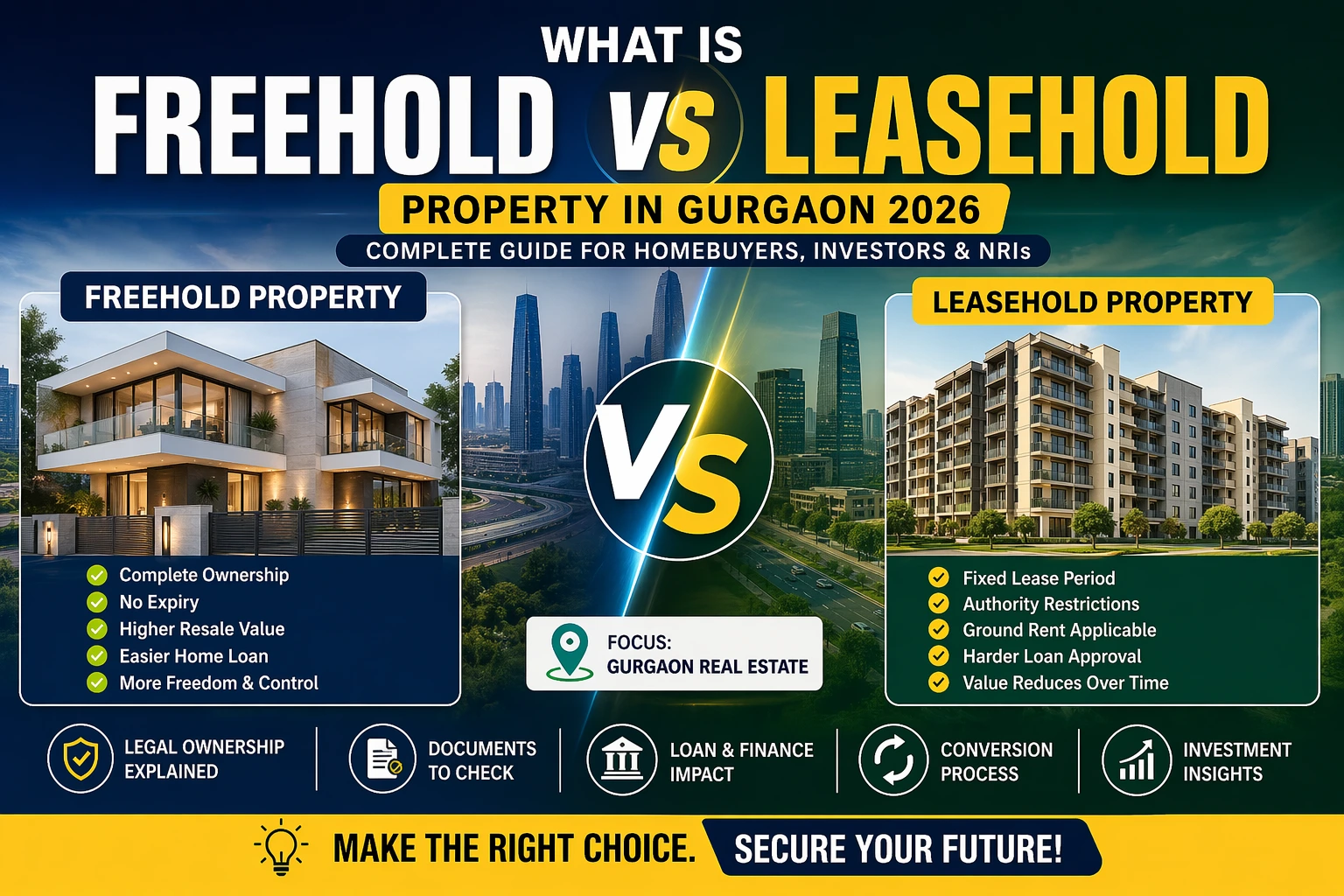 What is Freehold vs Leasehold Property in Gurgaon 2026?