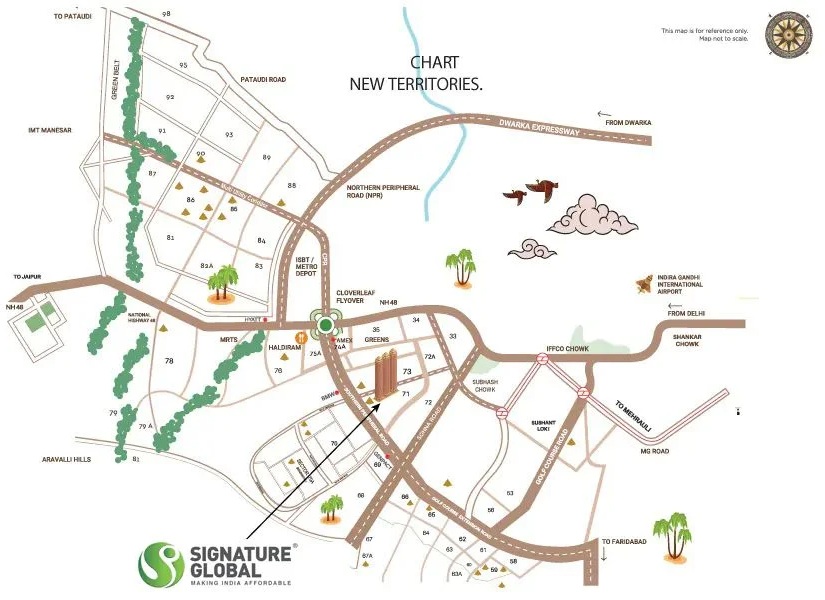 signature global tonino lamborghini residences sector 71 gurgaon location map