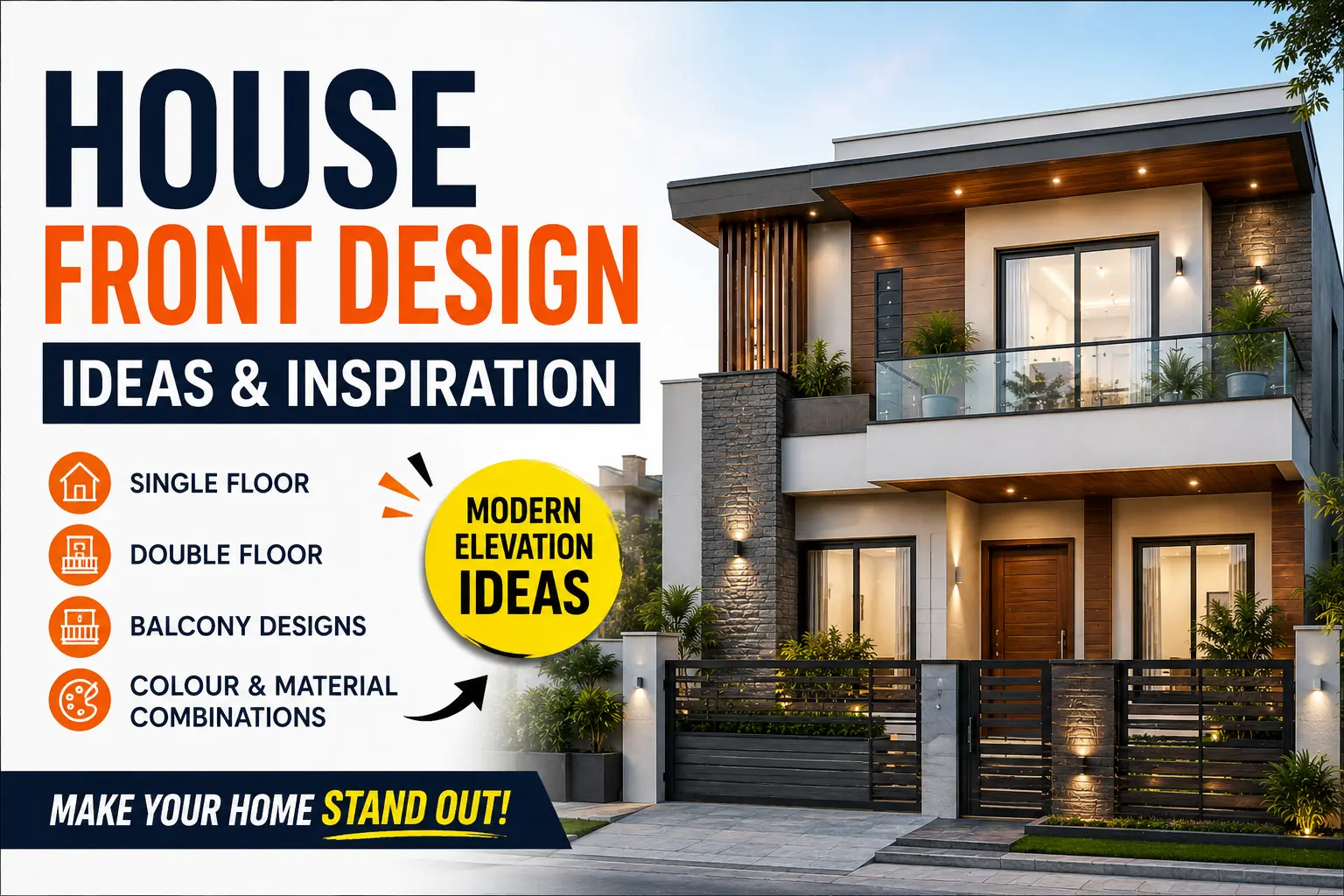 Best House Front Design Ideas in 2026 for Modern Indian Homes