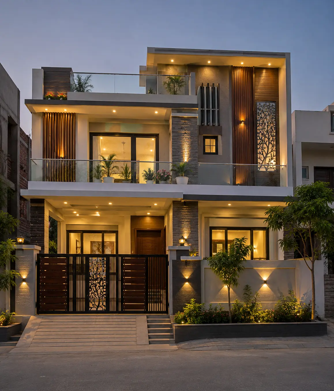 Double Floor House Front Design Ideas