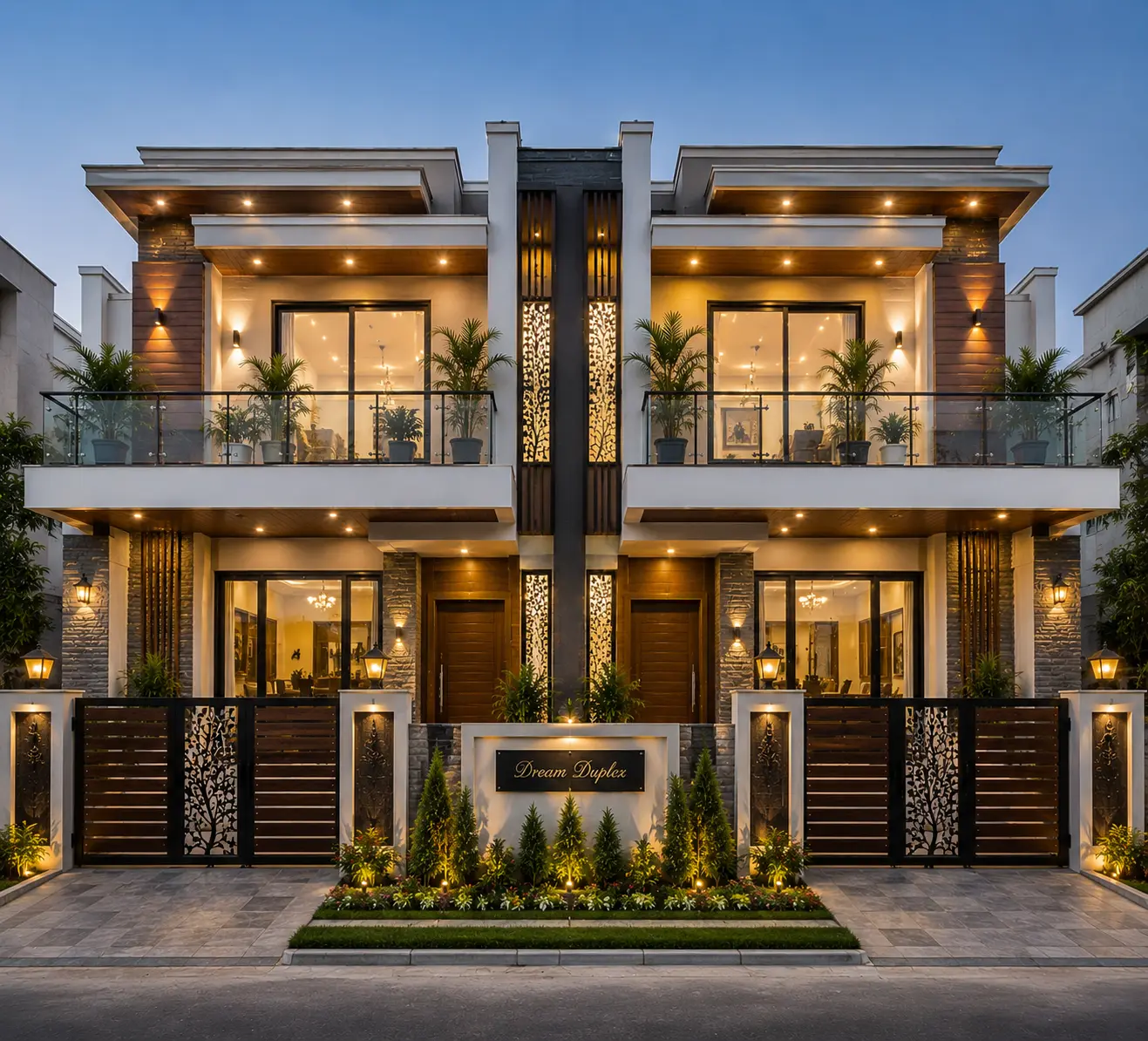 Duplex House Front Design Idea
