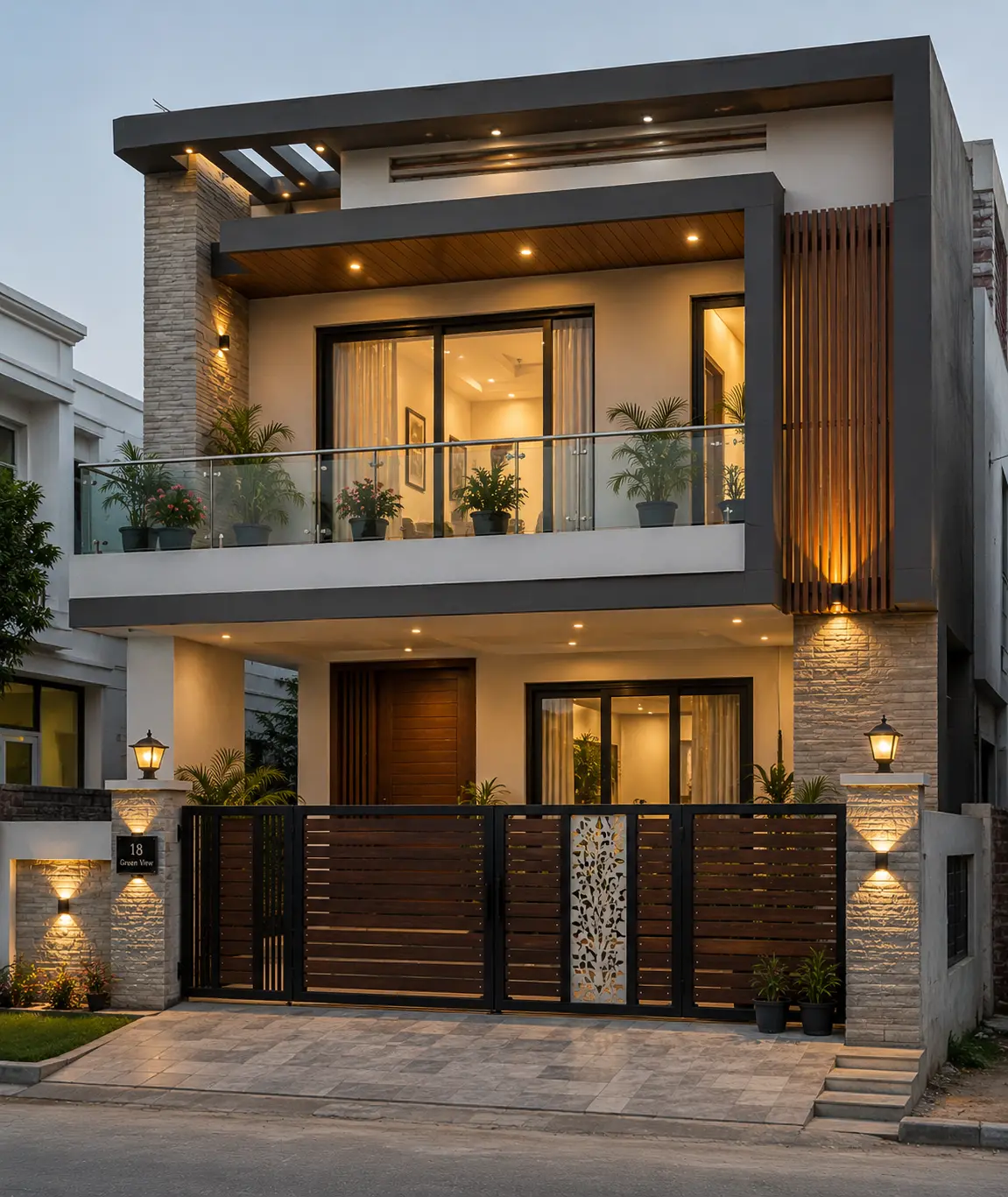 Front Elevation Design with Balcony