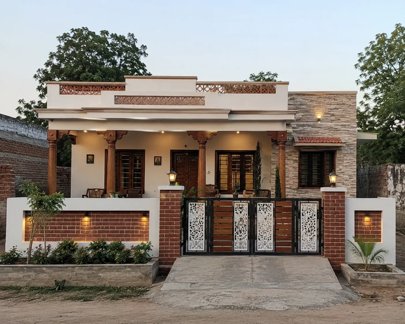 Village House Front Design Idea