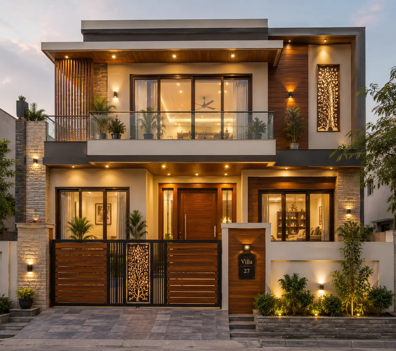 Wooden Front Elevation Design