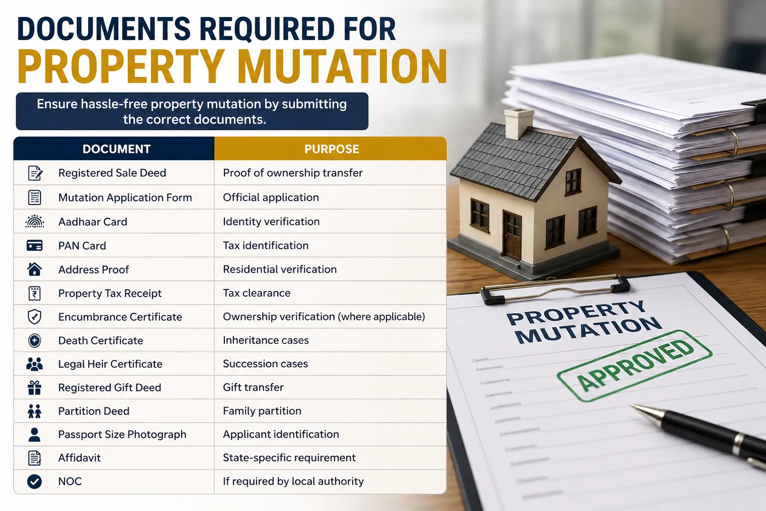 Documents Required for Property Mutation