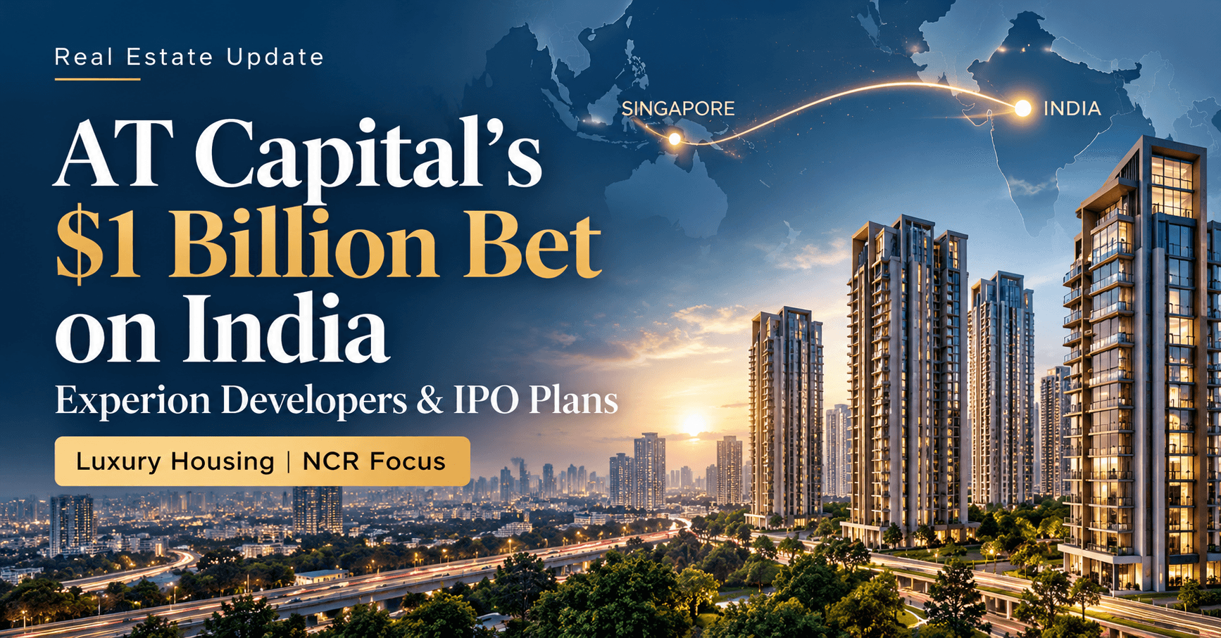 AT Capital plans $1 billion investment in India's luxury real estate market through Experion Developers, with future IPO plans